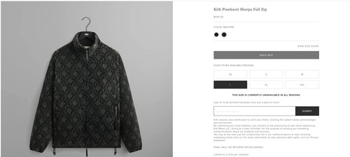 Kith pinehurst sherpa full zip - full,